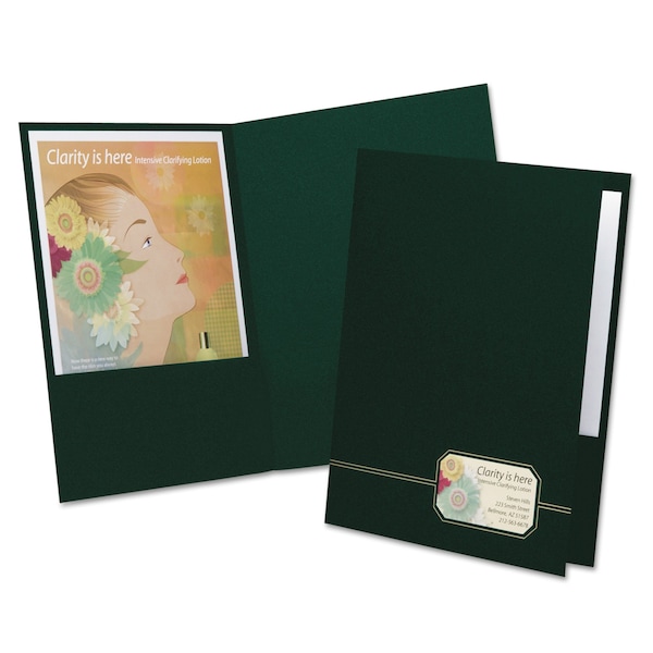 Oxford Monogram Business Portfolio, Premium Cover Stock, Green/Gold, PK4 04164 - main